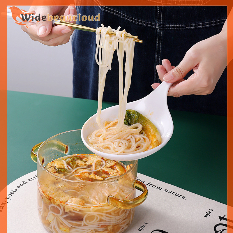 Widebeaucloud เกาหลีมือถือจานแฟชั ่ นสีขาวพร ้ อมที ่ จับขนาดใหญ ่ ช ้ อนถาดทอดไก ่ ทอดจานขนมผลไม ้ ขนมเค ้ กจานใหม ่ Nice