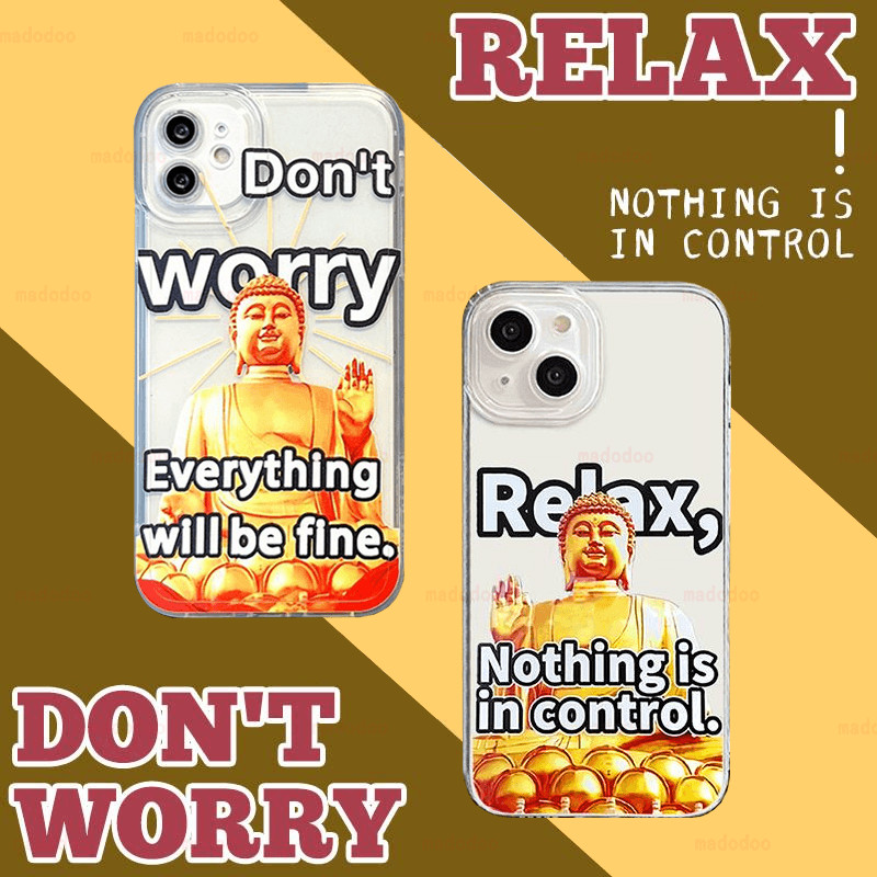 เคส Don't Worry Buddha Transparent Suitable OPPO Reno 12F 11 F 5G 11F 10Pro+ 10 Pro Plus 8T 8Z 4G 8 7 7Z 4F 5F 5Z 6 Z 6Z 5 6 Lite A93 F25 A3 Fine Hole Lens Anti-fall BFF Funny Soft Phone Case Transparent Back Cover TM 09