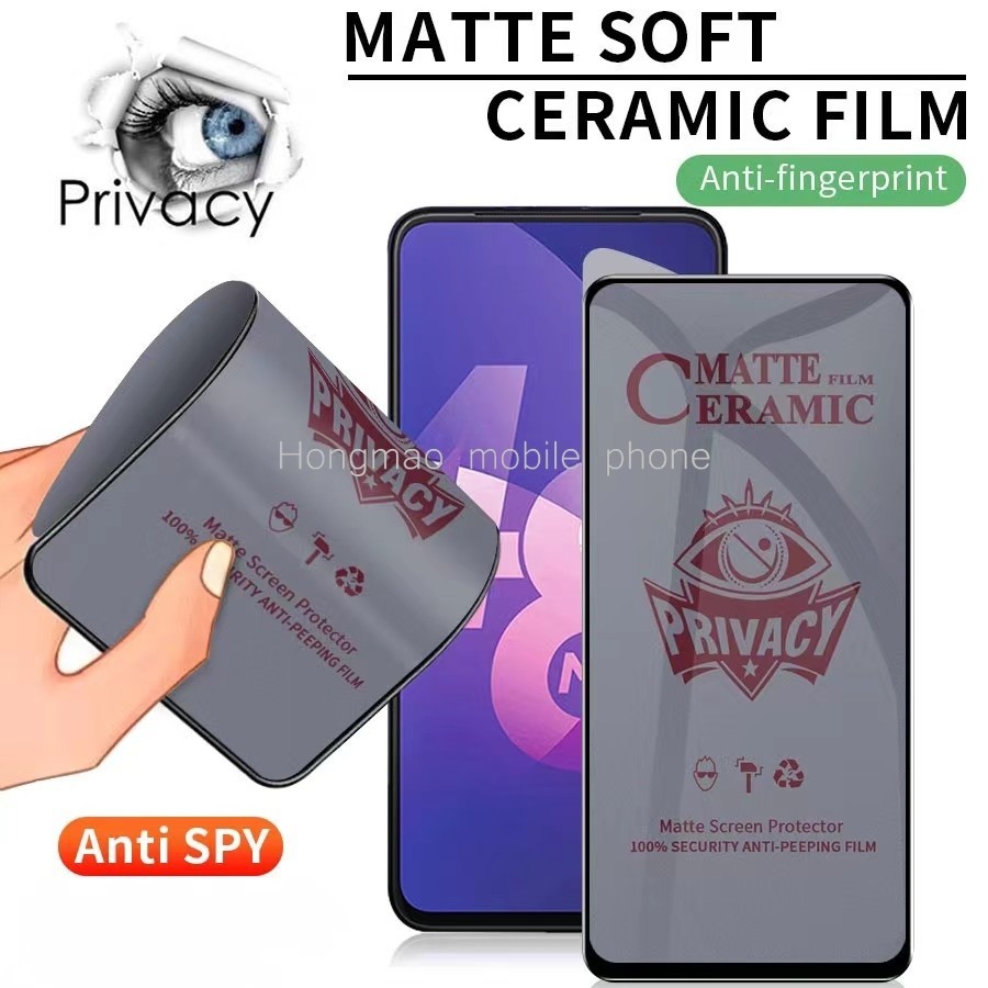 1-2Pcs Matte Anti Spy เซรามิคกระจกนิรภัยฟิล์มสําหรับ Huawei Nova Y6 Y6S Y6P Y7 Y7A Y9 Y9S Y61 Y70 Y7