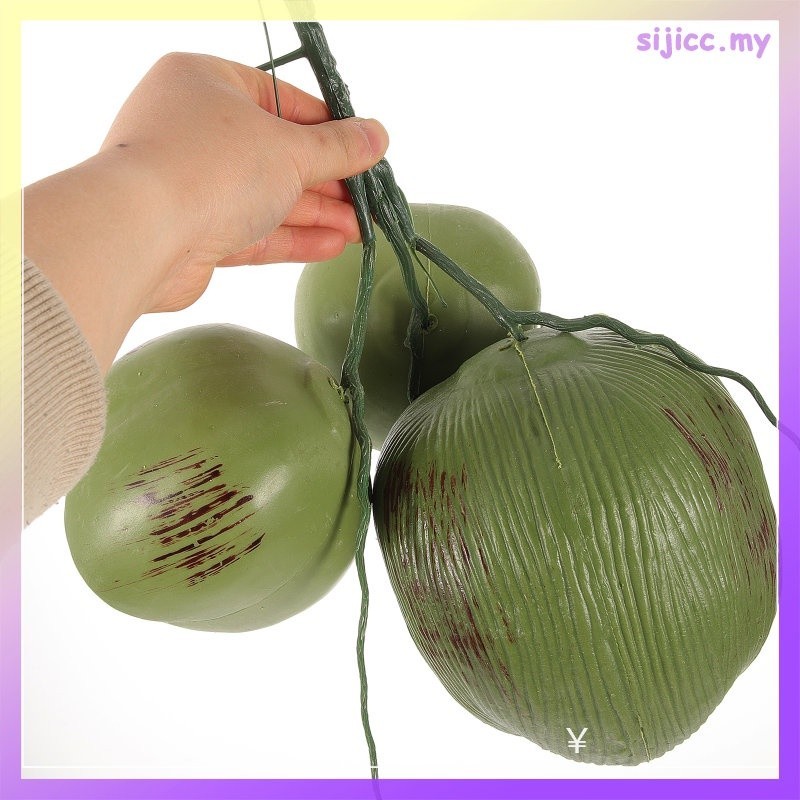 Fake Fruits Model Hawaiian Luau Party Decoration Artificial Coconut Dish Banquet sijicc.my
