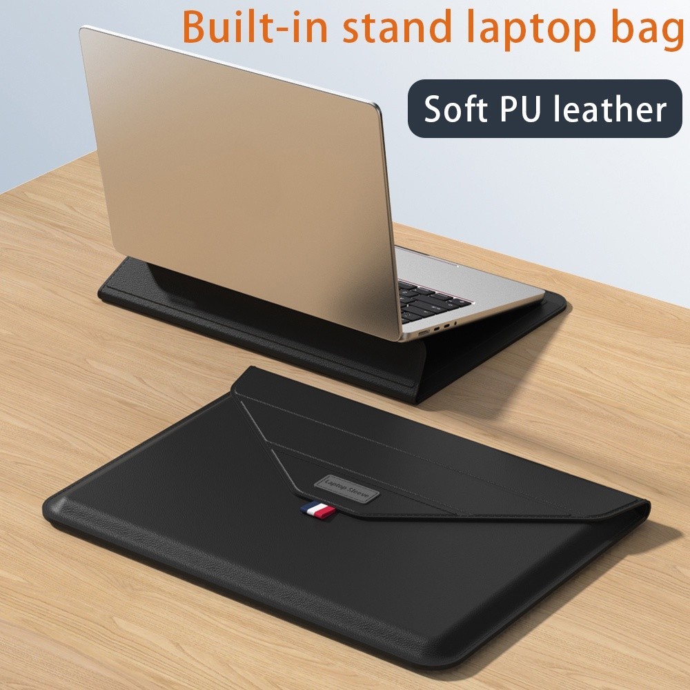 Soft PU Leather Laptop case sleeve Liner Bag cover with stand 13.3 14 15 16 inch waterproof for asus Acer matebook air p