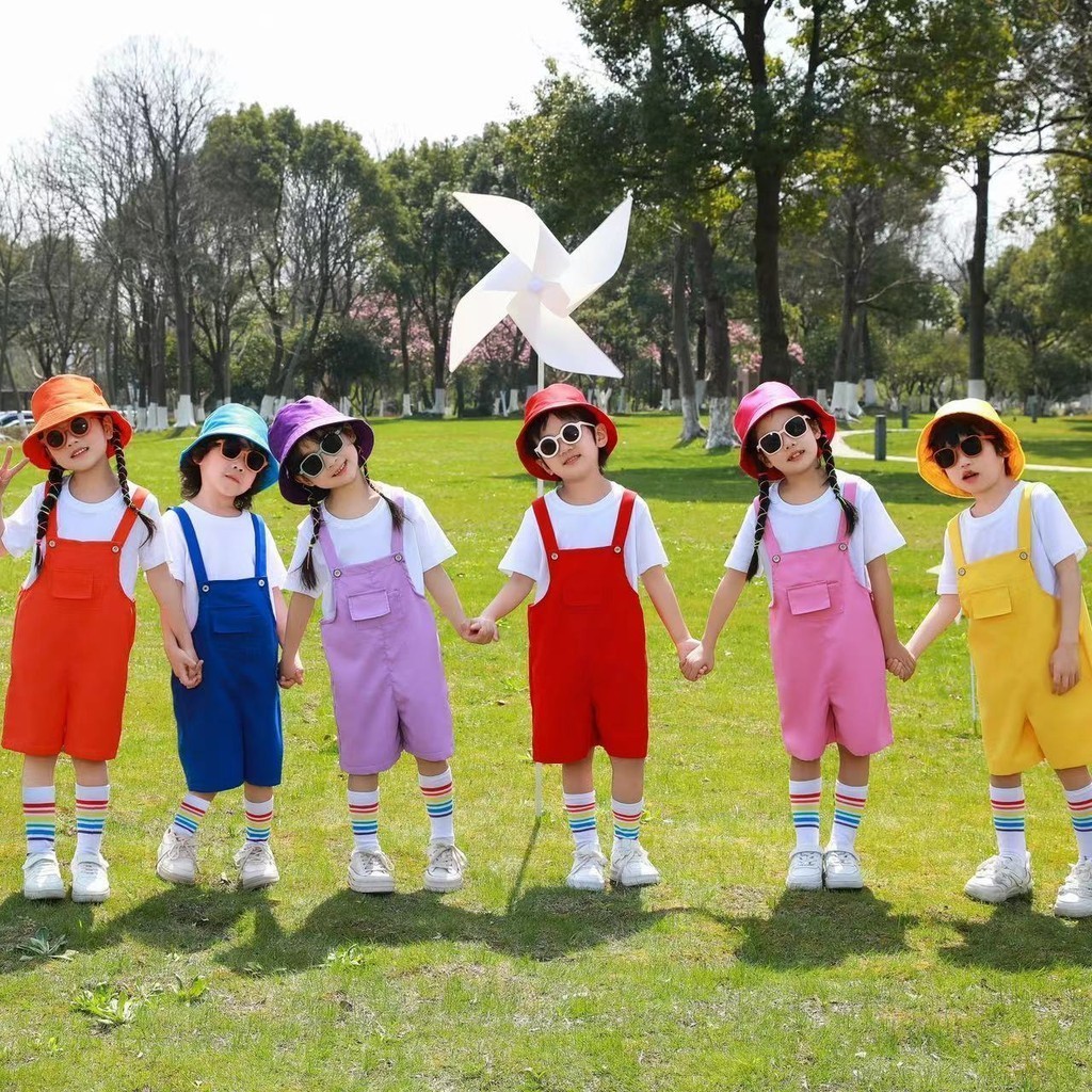 มิถุนายน1ประสิทธิภาพเสื้อผ้ากางเกงแขวนกางเกงขาสั้นสูทเด็กชายและเด็กหญิงกางเกงแขวนสีค่อยไปซ่า一出服背带短裤裤套装男童装女彩色吊带 ดั๊น套装男童装装装装 女长袖上衣套装 5.20