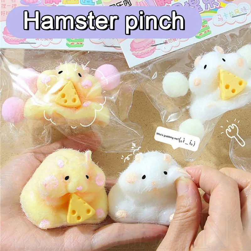 การ์ตูน Decompression Fidget ของเล่น - สําหรับเด็กและผู้ใหญ่ - ความเครียดบรรเทา Pinch Squeeze ของเล่น - น่ารักหนูแฮมสเตอร์ Squishy Mochi ของเล่น - Fuzzy Soft TPR ซิลิโคน