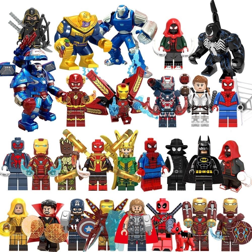 เข ้ ากันได ้ กับ Lego ตัวเลข Avengers 4 Iron Man Spider-Man Thanos 3 ประกอบบล ็ อกอาคารเด ็ กชาย 8 ถึง 12 ปี