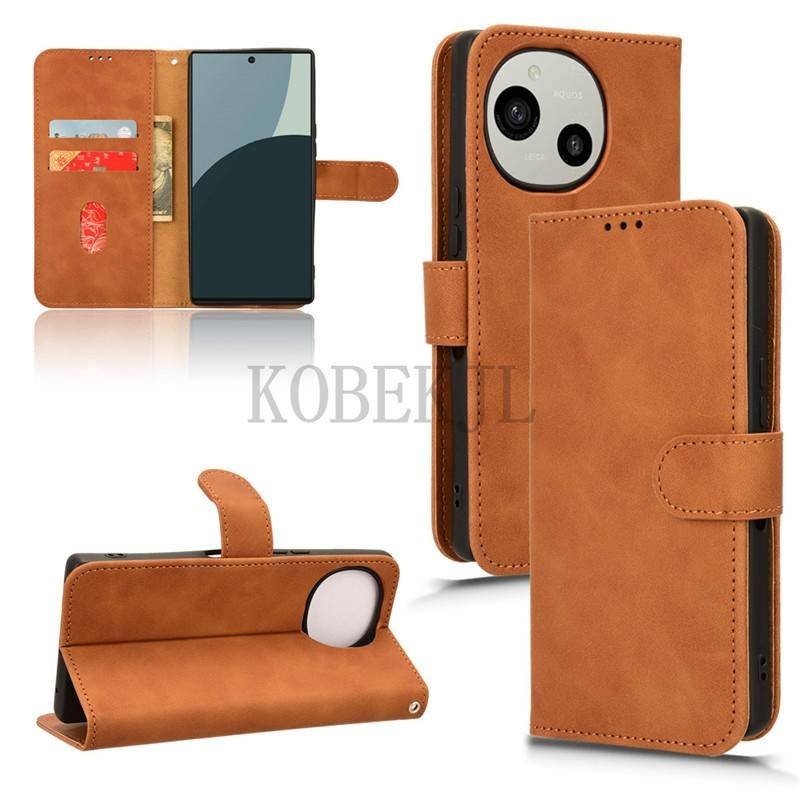 Sharp Aquos R9 R8 Pro SH-51E AquosR9 Flip Case Luxury Skin Feel PU Leather Wallet Case Magnetic Cove