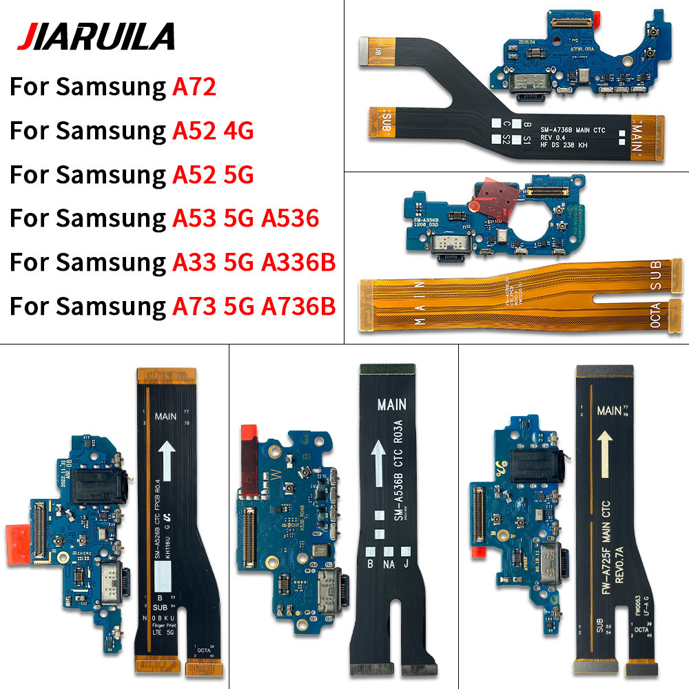 Usb ชาร์จพอร์ต Dock Connector + หลักเมนบอร์ด Flex สําหรับ Samsung A33 A53 A72 A73 A72 A52 4G 5G
