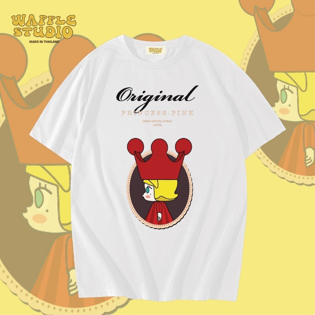 WS0232 เสื้อยืดโอเวอร์ไซส์ เสื้อยืดเกาหลี ผ้าคอตตอน100% เสื้อยืด WAFFLE STUDIO S-5XL