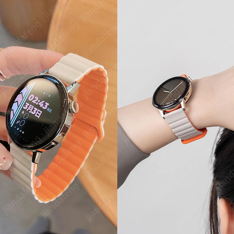 สายซิลิโคนแม่เหล็ก 18 มม. สําหรับ Garmin Venu 3s 2s Forerunner 255s 265s Vivoactive4s Vivomove3s