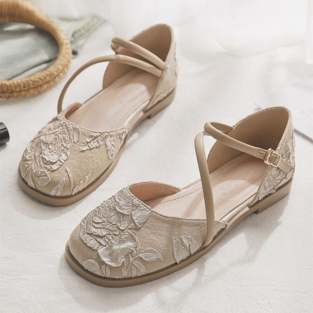 รองเท้าหญิง Retro Mary Jane 2024 Pingdile Sandals Women หญิงโสด