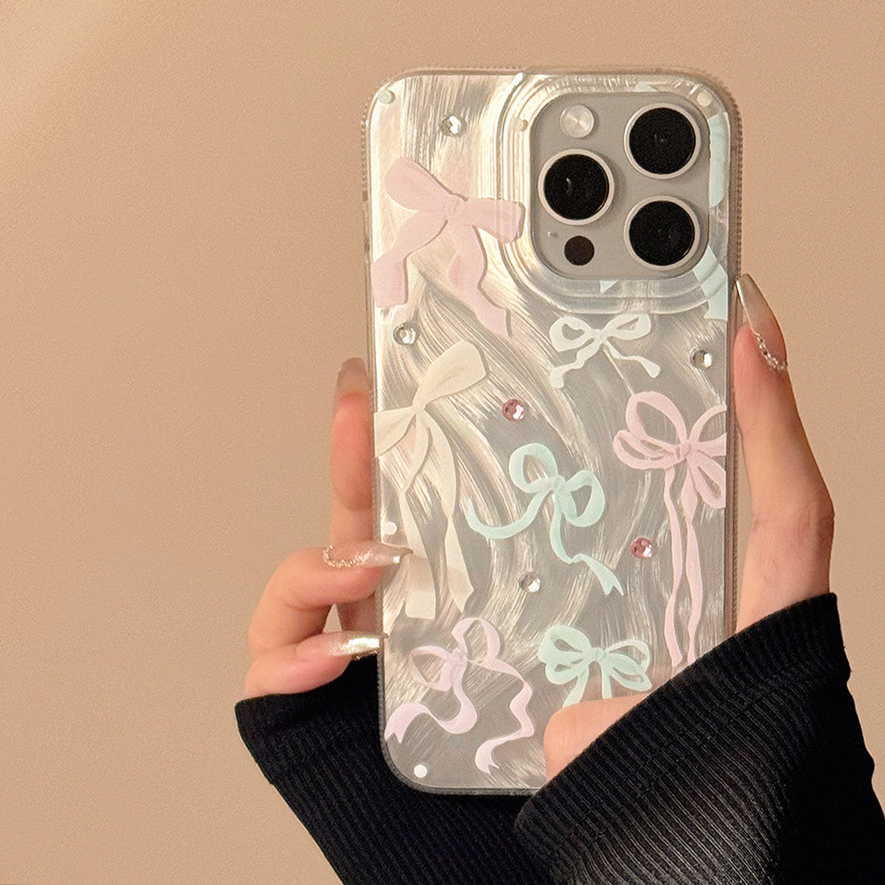 Case เคส iphone 16 11 13 15 14 12 Pro Max 15 Plus หูกระต่าย IMD นุ่มหรูหรา เคสสำหรับ เคสกันกระแทกเลเซอร์ไล่โทนสีน่ารัก