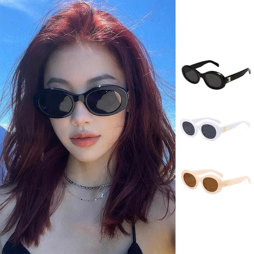 2024 ฤดูร ้ อนใหม ่ เกาหลี Retro Cat Eyes แว ่ นกันแดดป ้ องกันรังสียูวีขั ้ นสูง