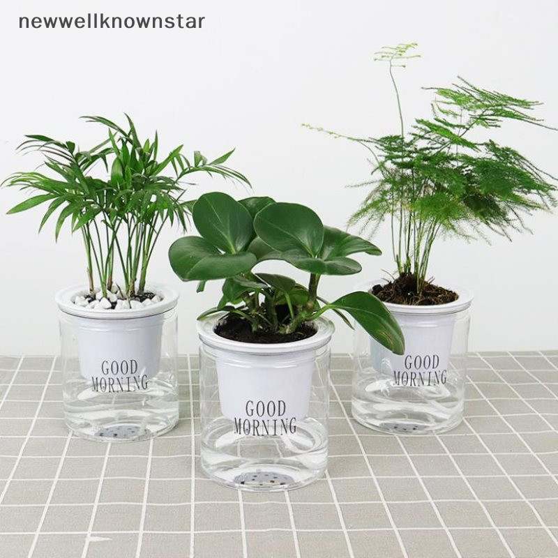 Newwellknownstar รอบการดูดซึมน ้ ําอัตโนมัติกระถางดอกไม ้ รดน ้ ําด ้ วยตนเองกระถางดอกไม ้ CCB
