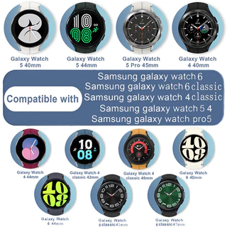สายซิลิโคนสําหรับ Samsung Galaxy Watch 6 4 Classic 5 pro 44/40/47 มม.43 มม.42 มม.46 มม.45 มม.สร้อยข้อมือ Galaxy Watch6 watch4 สาย