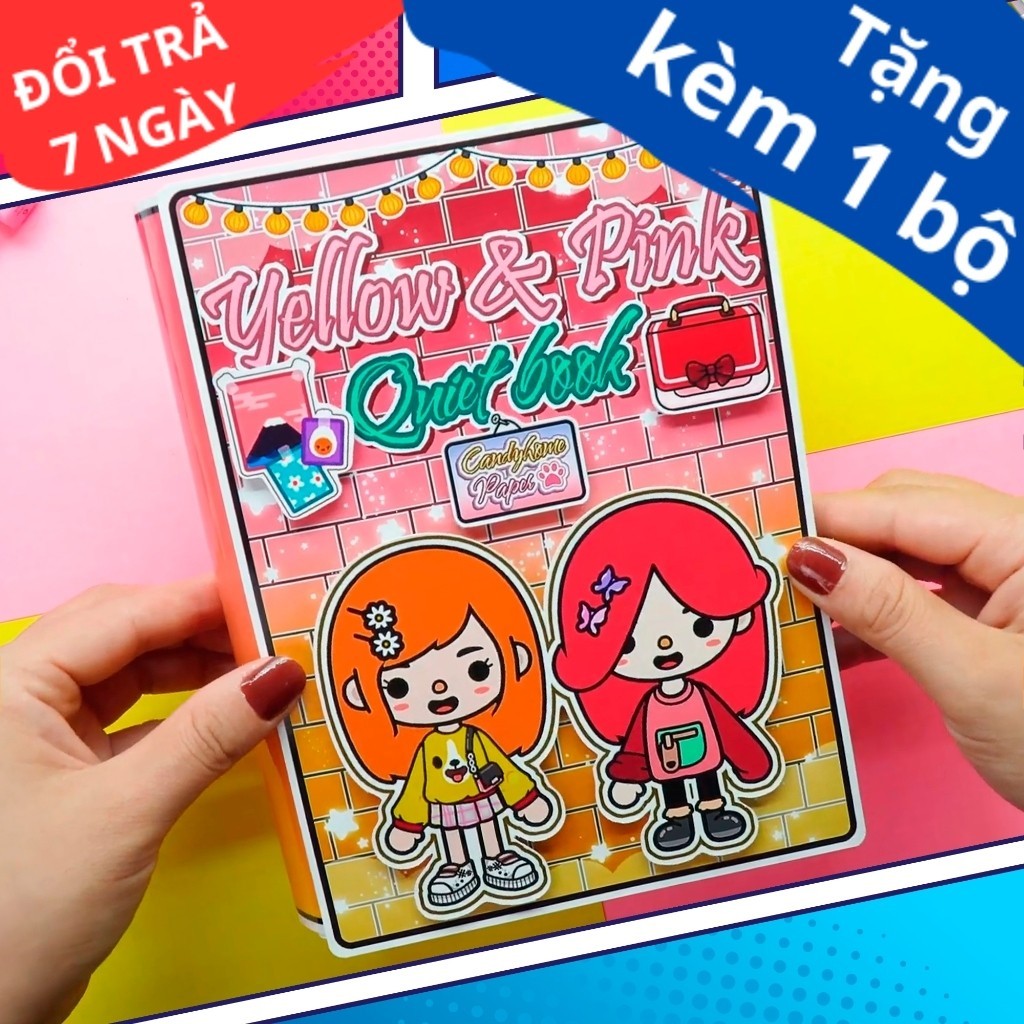 Diy Craft Paper Doll House Toy - TOCA LIFE WORLD - Model TA96 - Yellow &amp; Pink Paper Toy Doll House