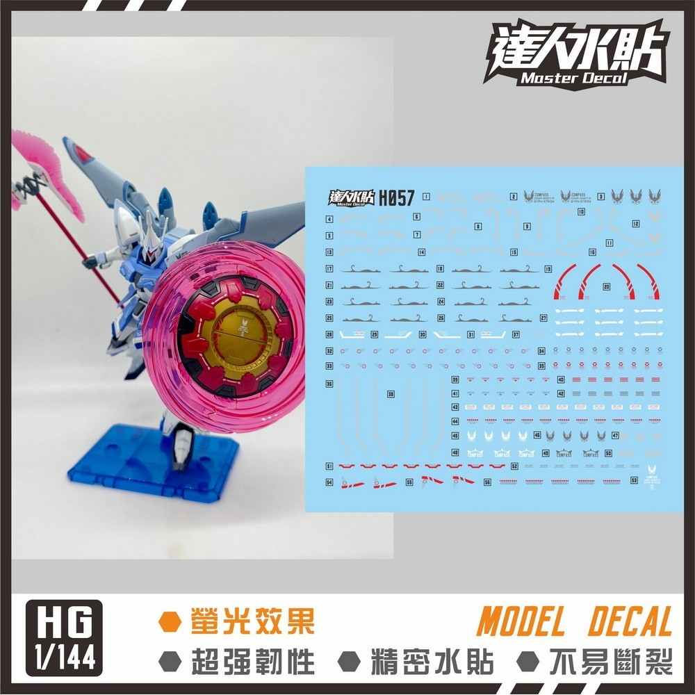 MASTER H057 HG 1/144 GYAN Strom (Agnes Giebenrath Custom) SEED Water Slide Decal Fluo Type