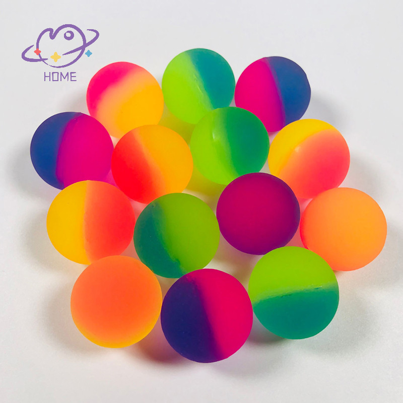 [mayhome] 1pcs เด็กสี Boy Bouncing Ball ยางเด็กกีฬาเกมยืดหยุ่นกระโดดลูก 25 มม. Bicolor Elastic Ball ของเล่น {TH}