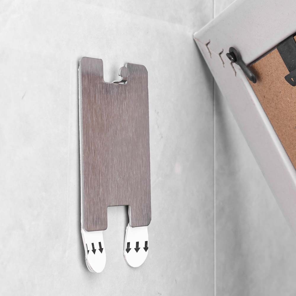 ต่อย-ฟรี กรอบรูปตะขอสแตนเลสโปสเตอร์แขวนสติกเกอร์ติดด้วยตนเองภาพคงที่เทปอุปกรณ์ตกแต่งบ้าน - รูปที่ 4