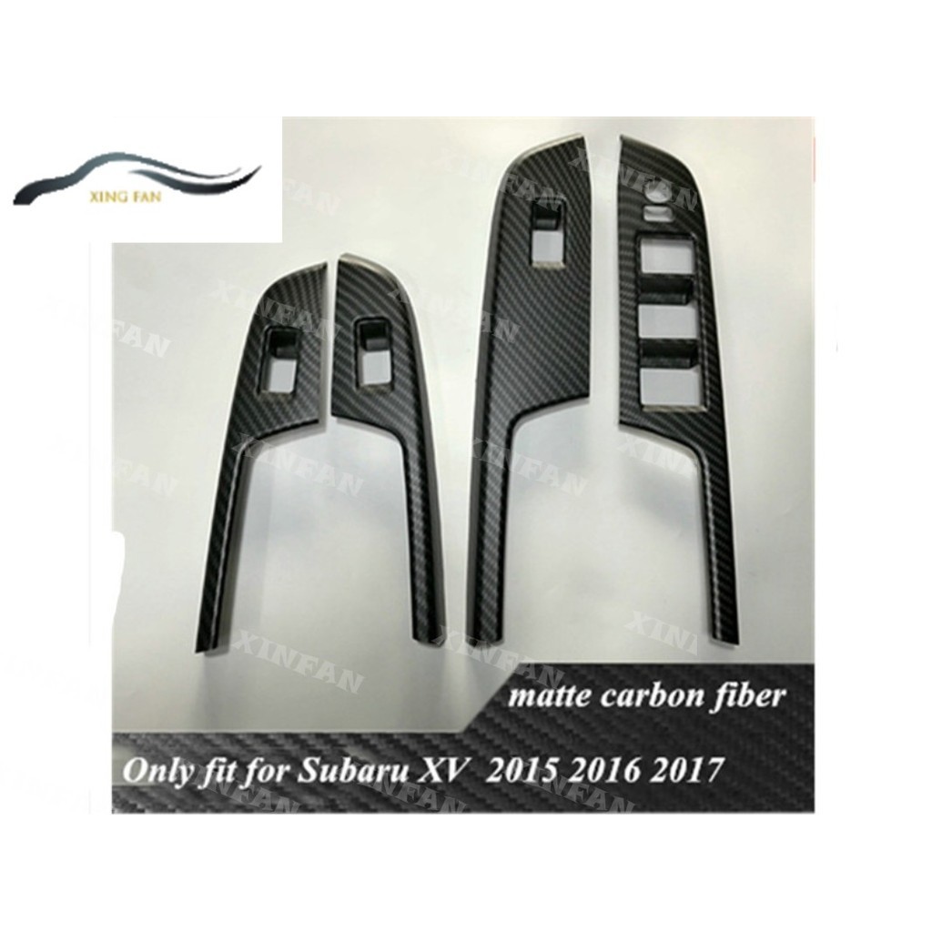 Xf คาร์บอนไฟเบอร์ที่เท้าแขนประตูหน้าต่างสวิทช์สําหรับ Subaru XV 2015 2016 2017