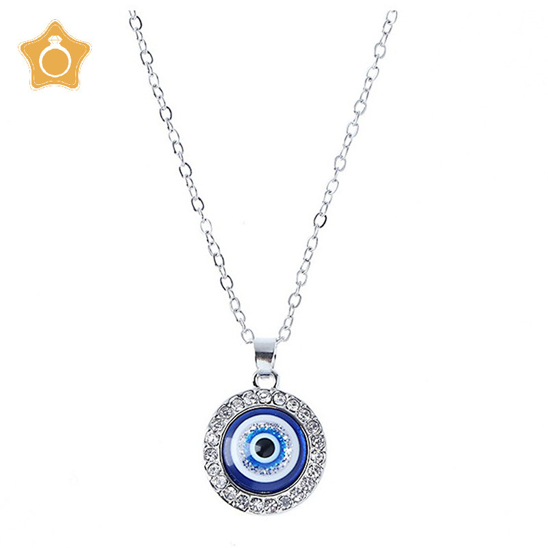[IN ] 1pc ตุรกีคริสตัล Evil Eyes จี ้ สร ้ อยคอสําหรับเครื ่ องประดับสตรีสร ้ อยคอทอง TH