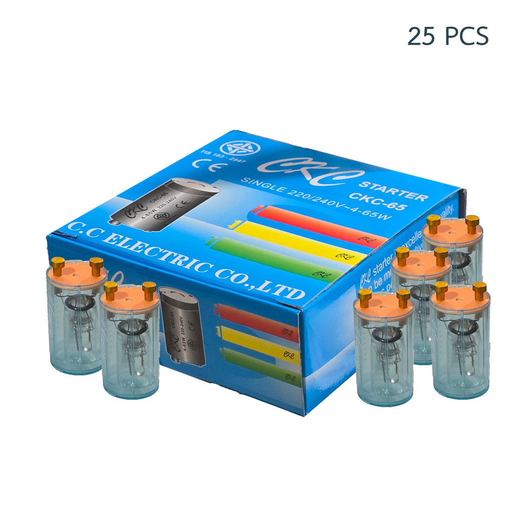 (ยกกล่อง 25 ชิ้น) สตาร์ทเตอร์ CKC-ST Starter 4-65W ใช้งานร่วมกับหลอดฟลูออเรสเซนต์