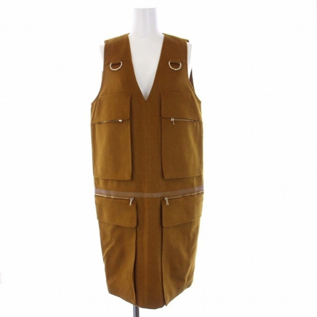 Max Mara 100% Camel Long Vest Pullover V Neck Brown Direct from Japan Secondhand