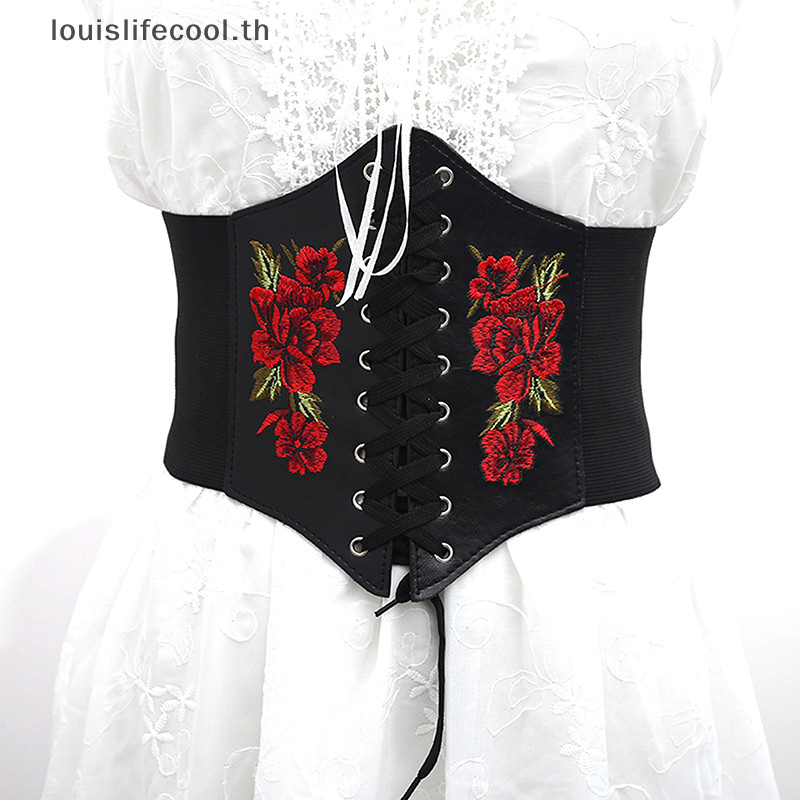 Louislifecool Trend ผู ้ หญิง Body Shaper หัวเข ็ มขัดกว ้ างเข ็ มขัดเอว Underbust Corset เข ็ มขัดใหม ่
