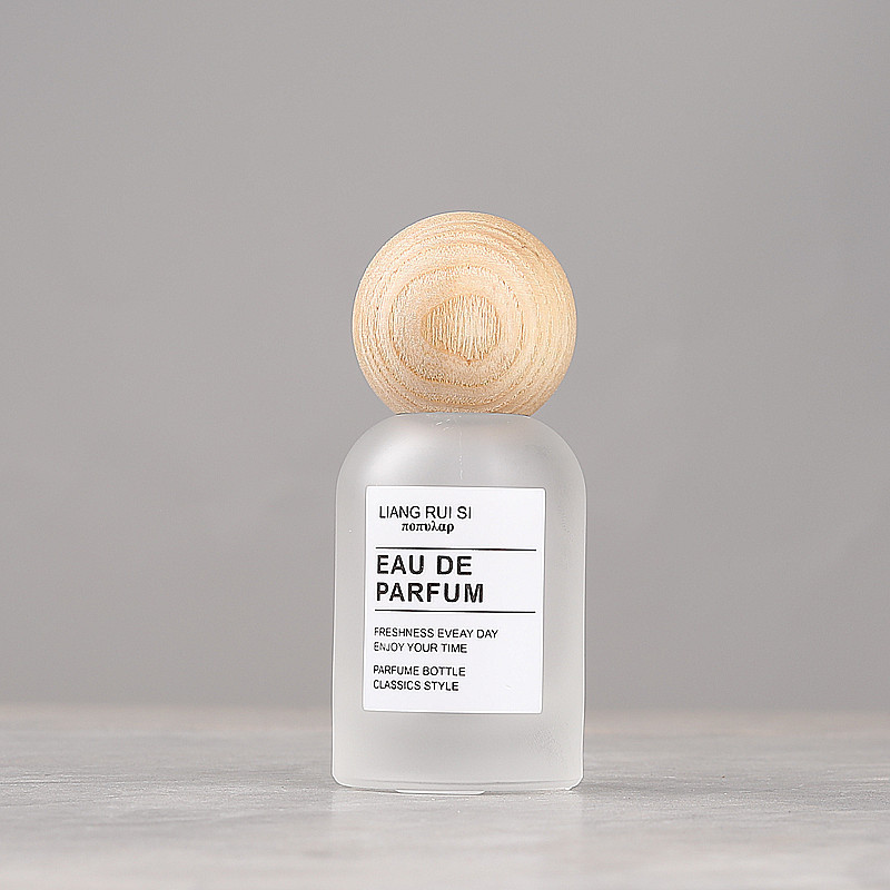 30/50ml สีขาว Frosted Glass ขวดสเปรย ์ น ้ ําหอม Empty Travel ขวดรีฟิลพร ้ อมหมวกไม ้