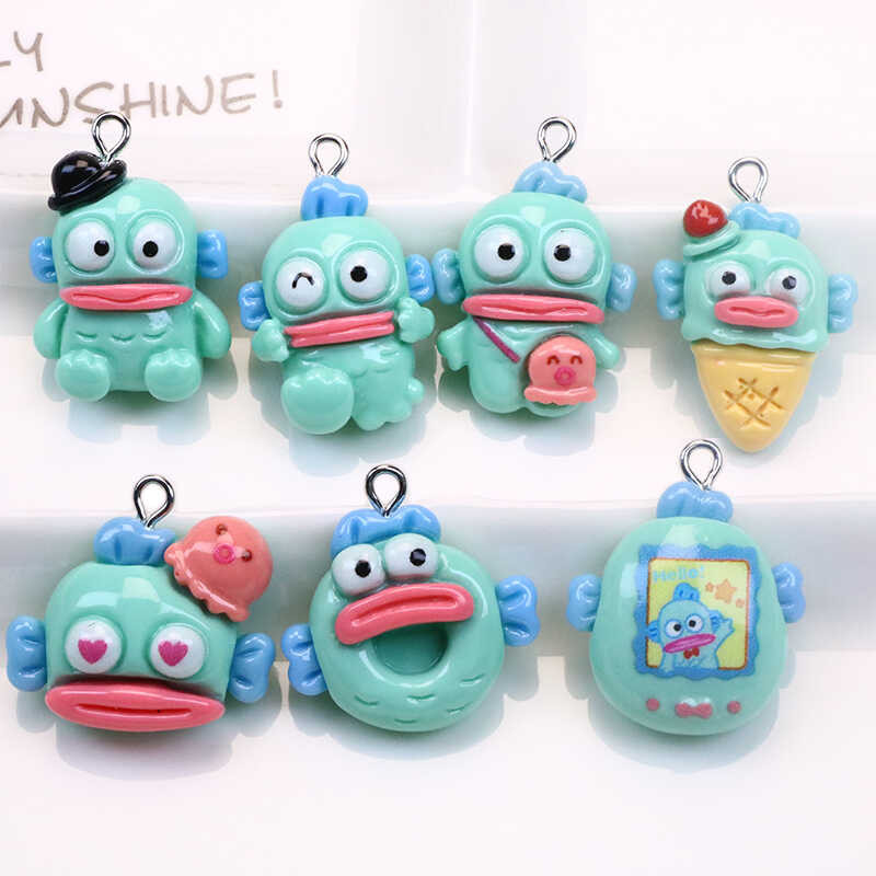 เรซิ่นการ์ตูนน่ารักน่าเกลียดปากใหญ่ปลาจี้แฮนด์เมดเครื่องประดับ DIY ต่างหูสร้อยคอพวงกุญแจจี้วัสดุ