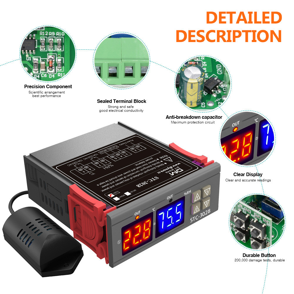 STC-3028 ตัวควบคุมอุณหภูมิ thermostat รูปที่ 4