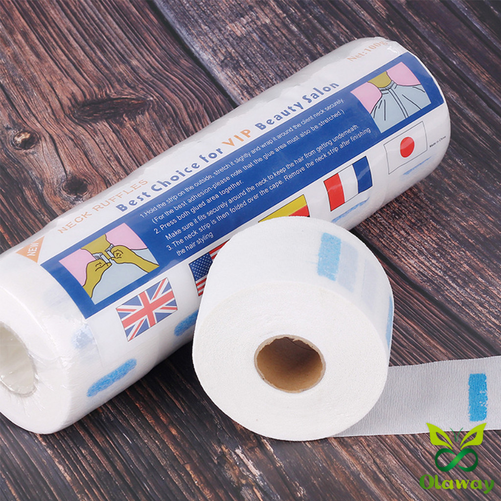 Olaway กระดาษรองคอตัดผม มีกาวในตัว ม้วนใหญ่ 80แผ่น/ม้วน. กระดาษพันคอก่อนตัดผม Neck paper ราคา ถูกที่สุด ดีลบีเคเค แกลเลอรีภาพที่ 7