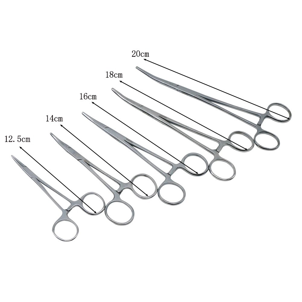 สแตนเลส Hemostatic Clamp Arterial Forceps ผ ่ าตัดสัตว ์ เลี ้ ยง Hemostat Straight/Elbow คีมตกปลา