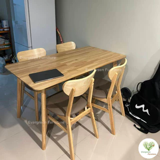 Evergreen Furniture โต๊ะกินข้าว ชุดโต๊ะรับประทานอาหาร 4 ท่าน จัดส่งฟรี ขนาด 120-140 ซม