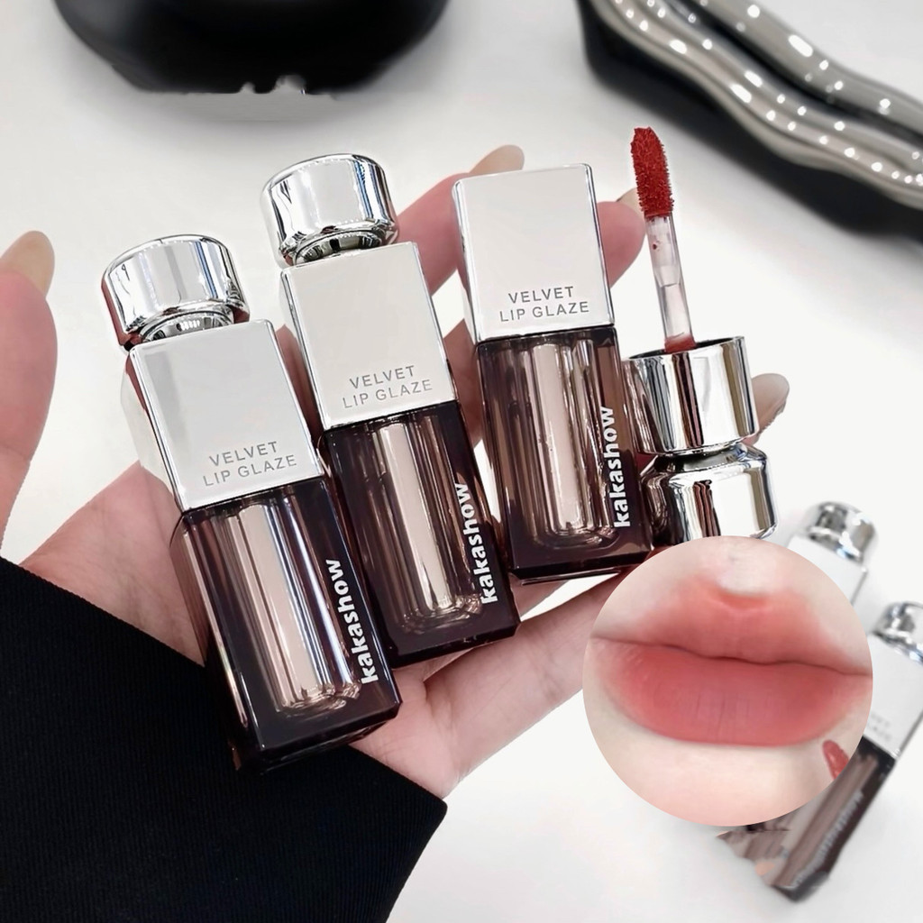 Kakashow Silver Velvet Lip Glaze Matte Whitening Waterproof ลิปสติก