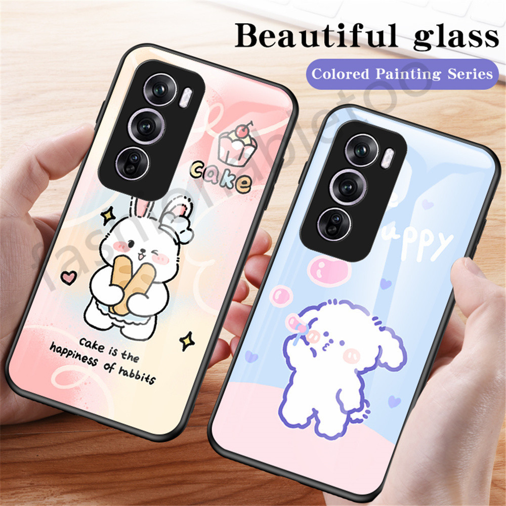 สําหรับoppo Reno 12 pro 12pro 12 F 12F 1 2 Reno12 pro Reno12pro Reno12 F Reno12Fกระจกนิรภัยเคสโทรศัพท์แฟชั่นนุ่มTPUขอบกันกระแทกฮาร์ดปกหลัง