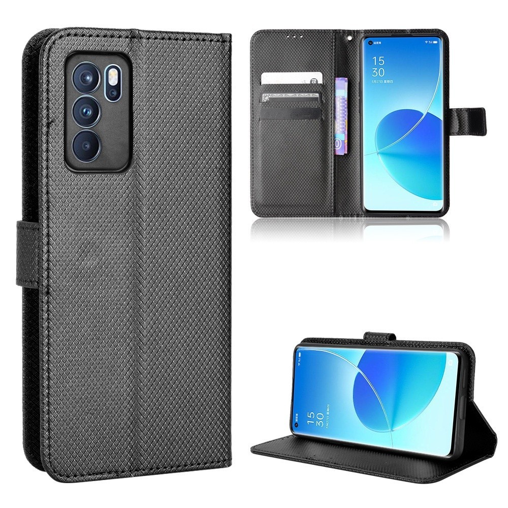สําหรับ OPPO Reno6 Reno 6 5G กรณีฝาครอบหนัง PU กระเป๋าสตางค์ช่องเสียบการ์ดขาตั้งเคสโทรศัพท์