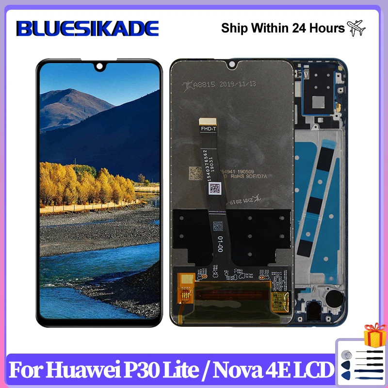 6.15 "สําหรับ Huawei P30 Lite LCD MAR-LX2 จอแสดงผล Nova 4e Touch Screen Digitizer Assembly สําหรับ P