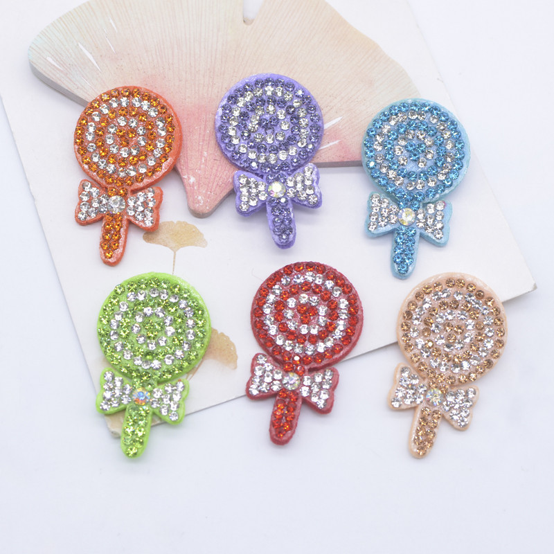 12 ชิ้น 23*38 มิลลิเมตร Bling Lollipop Candy Rhinestone แพทช์สําหรับ DIY เสื้อผ้าหมวก Decor Headwear Hairband อุปกรณ์ Applique