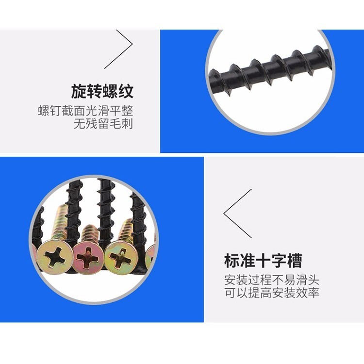 สกรูบอร์ดติดผนัง Phillips สกรูปลายแหลม M4 สังกะสีชุบแข็ง Phillips Countersunk สกรูแตะตัวเอง สกรูไม้ Quick Self-Tapp ราคา ถูกที่สุด ดีลบีเคเค แกลเลอรีภาพที่ 9