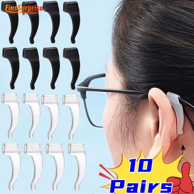 Simple Elastic ซิลิโคนผู้หญิงผู้ชายแว่นตาขา Anti Slip ที่เกี่ยวหู- แฟชั่นที่มองไม่เห็นโปร่งใสกรอบแว่นตา Retainer Holder