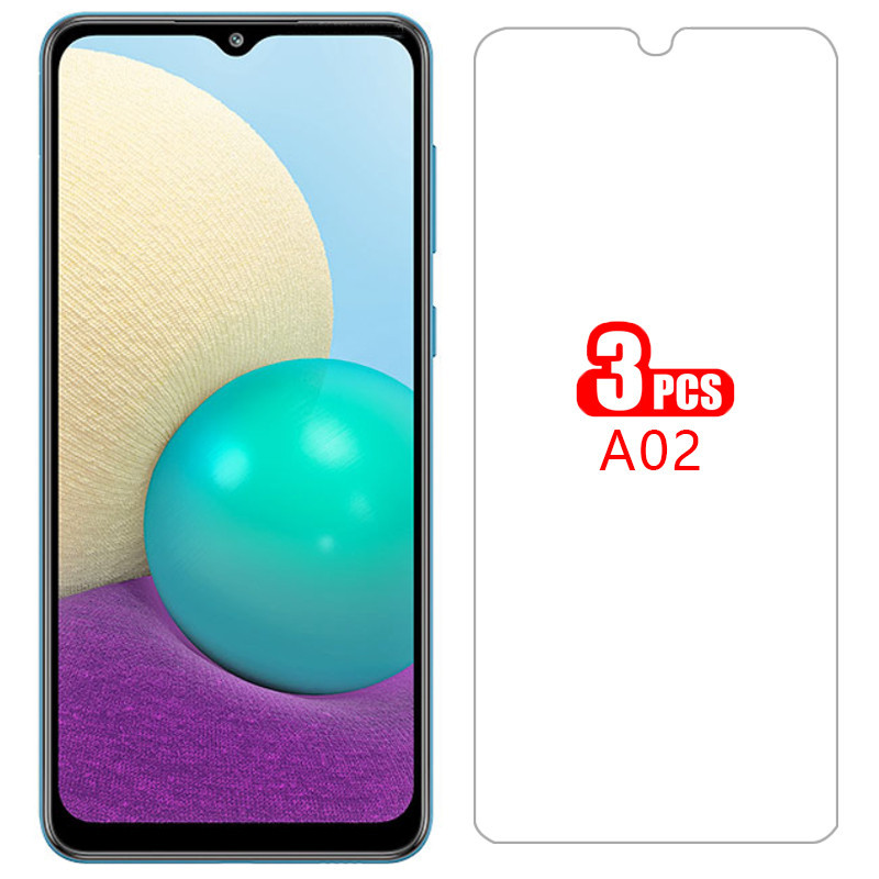 SAMSUNG สําหรับSamsung a02 ฝาครอบป้องกันหน้าจอกระจกนิรภัยบนSamsung galaxy a 02aป้องกันโทรศัพท์Coqueก