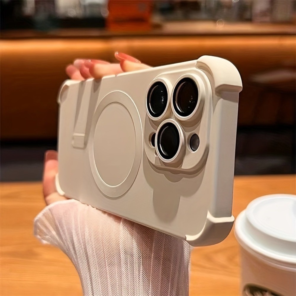 เหมาะสําหรับ iPhone 15-13-12 Pro Max Plus Soft Magnetic กันกระแทกฝาครอบกันชน, Air Cushion เคสโทรศัพท์แม่เหล็กหรูหรา