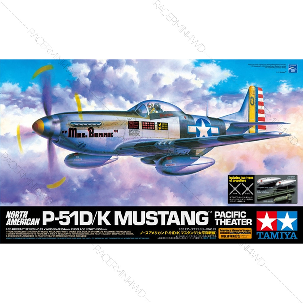 TAMIYA 60323 1/32 Model Kit North American P-51D/K Mustang (Pacific Theater)