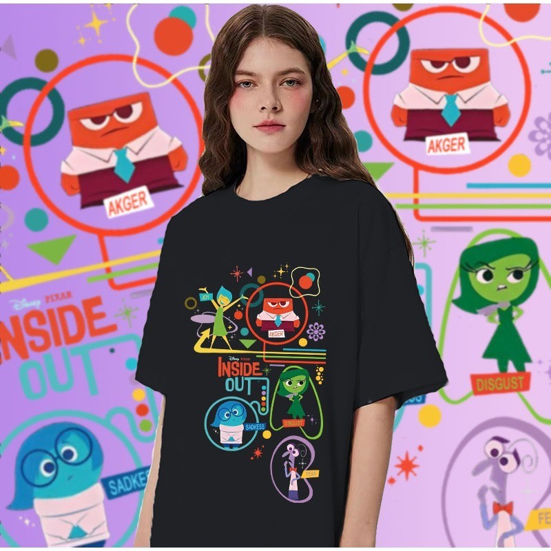 ใหม่ Pixar 's Movie Inside Out 2 เสื ้ อยืดคอ O-neck กราฟิก 100 % สําหรับผู ้ ชายP#22 S-5XLS-5XL