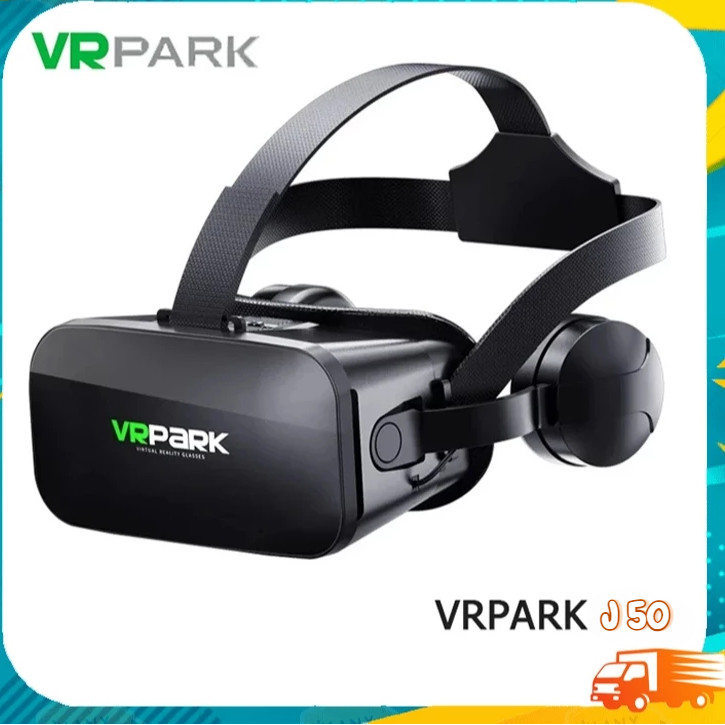 ส่งเร็ว แว่นตา VR 3D แว่นตาเสมือนจริง VRPARK J50 สำหรับ iPhone Android เกมสมาร์ทโฟน