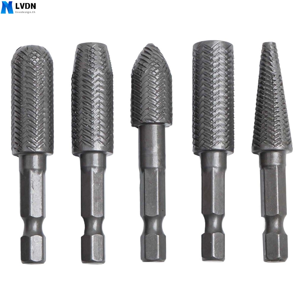 ดอกสว่านตะไบเหล็กโรตารี Hex Shank Burrs Grinding Grooved แกะสลักขัด [ livedesign ]