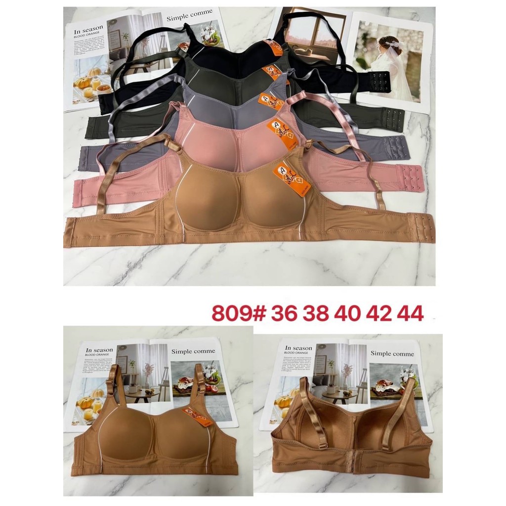เสื้อชั้นในคัพB+เสื้อชั้นในทรงใหญ่ เสื้อชั้นในไร้โครง AL 809 (36-44นิ้ว) เก็บข้าง เก็บทรง 3ตะขอ