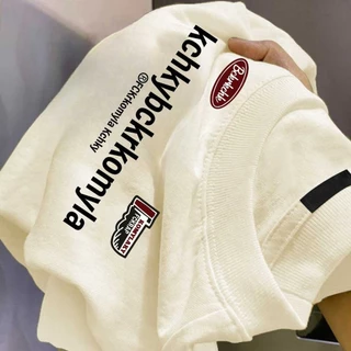 TeeTwoOneวินเทจอเมริกัน สตรีทเสื้อ“KCHKYBCKRKOMYLE”พิมพ์ลาย ผ้COTTON100% ผ้าฝ้ายใส่สบาย tshirt men【COD】