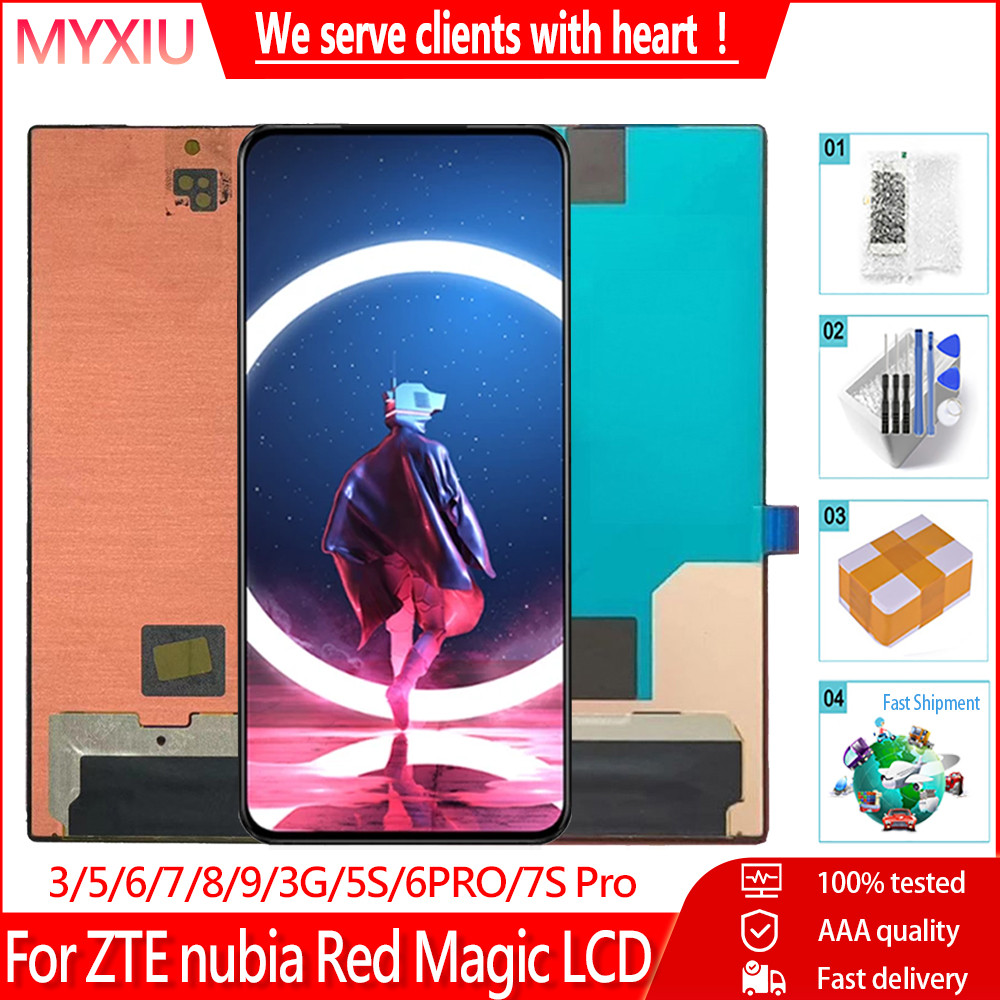 Amoled สําหรับ ZTE nubia Red Magic 7/8Pro/8SPlus/9Pro/3/3S/5G/5S/6R/6/6SPro/Z40/Z50/Z60Ultra จอแสดงผ