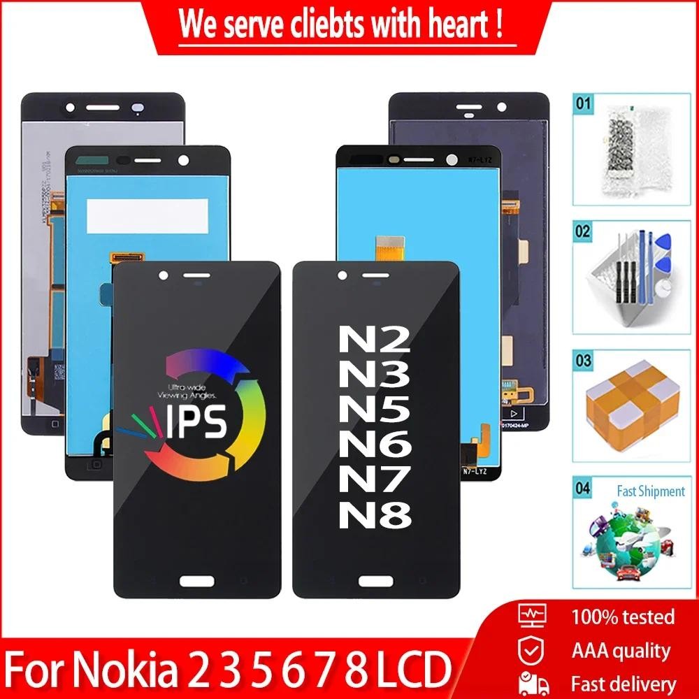 Orig คุณภาพสําหรับ Nokia 2 3 5 6 7 8 LCD Touch Screen Digitizer สําหรับ Nokia N2 N3 N5 N6 N7 N8 จอแส
