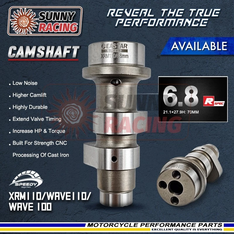 แคมแต่ง เพลาลูกเบี้ยว XRM110/WAVE110/100 6.8 XRM125/WAVE125 6.5 RACING EASTARSPEED